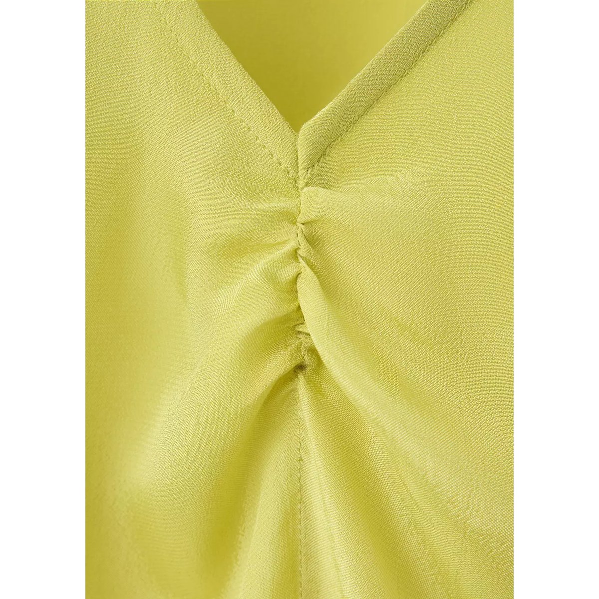 Blouse satinée col V citron vert, MANGO TEEN
