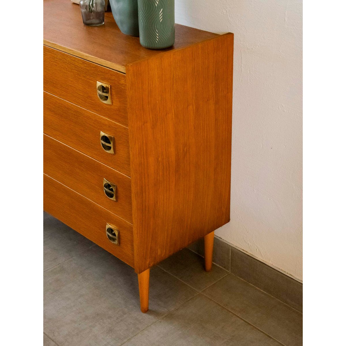 Commode sixties en bois Garance N°587 - Bon état bois foncé, DEBONGOUT