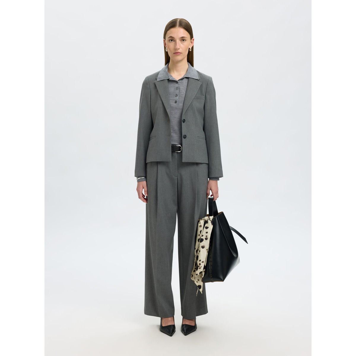 Pantalon De Costume medium grey melange, SELECTED