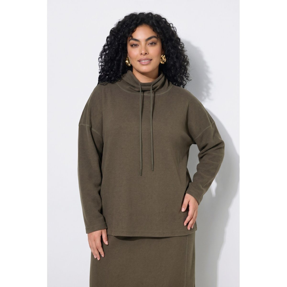 Sweat-shirt oversize gris olive, ULLA POPKEN
