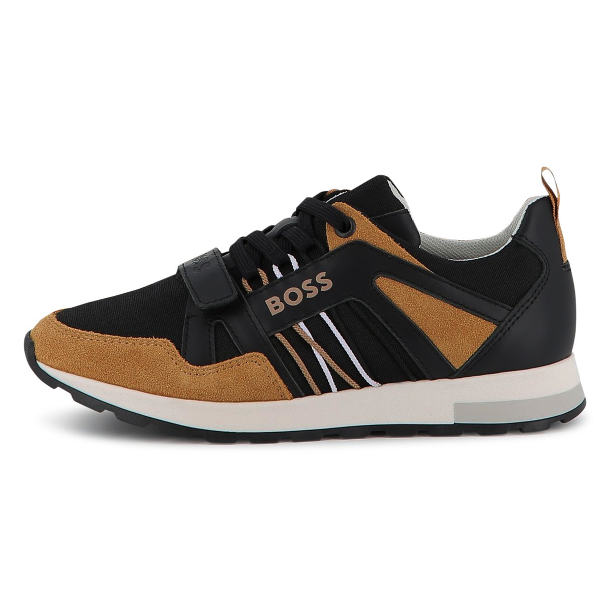 Sneakers stringate black, BOSS KIDSWEAR