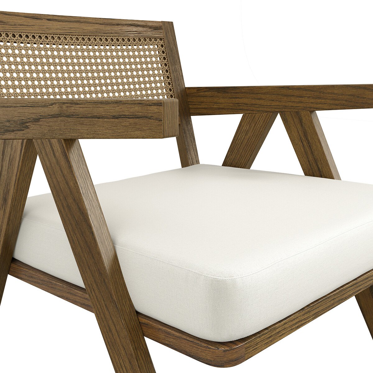 Aldric Smoked Wood and Rattan Accent Chair ecru , SO'HOME