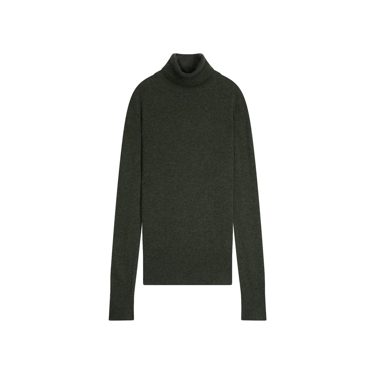 Pull Col Roulé Kaki Chiné Lexie kaki chiné, JUST CASHMERE