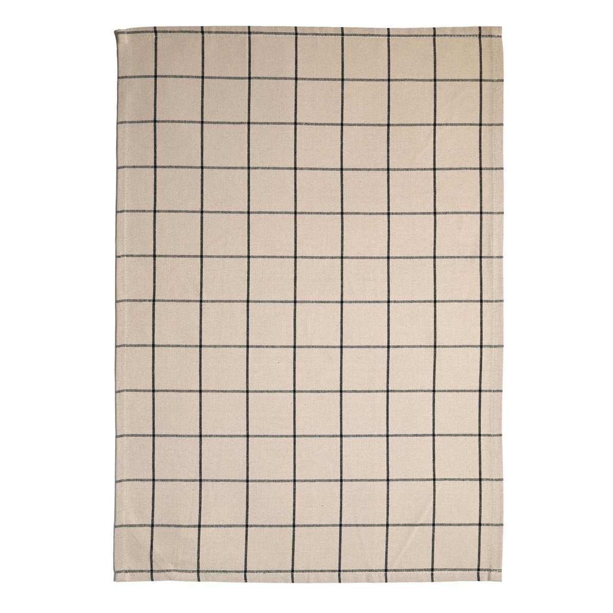 Torchon de cuisine en coton à motif carreaux - QABANE beige, HOME MAISON