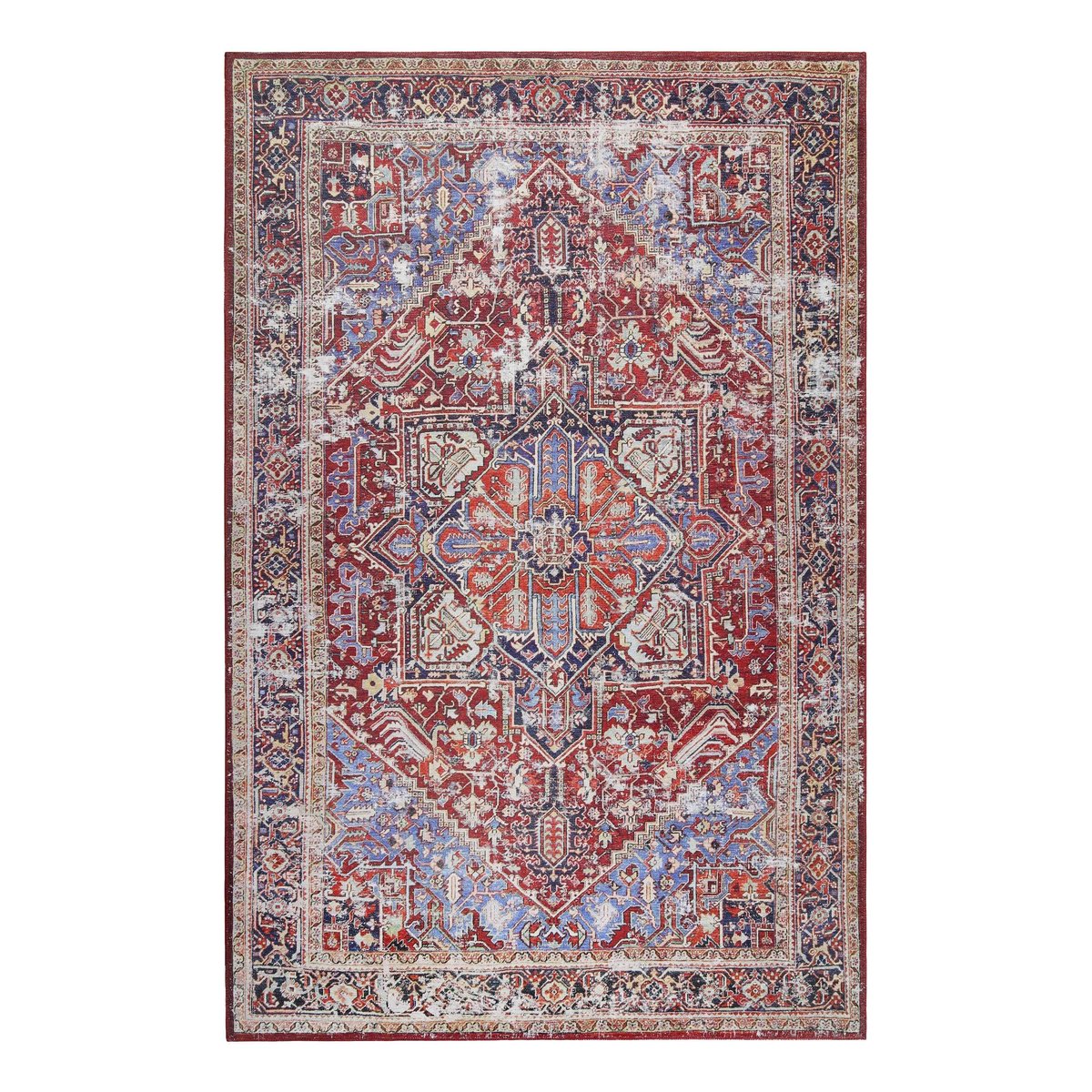 Tapis oriental effet vintage, tissé plat , COMO rouge, HOMIE LIVING