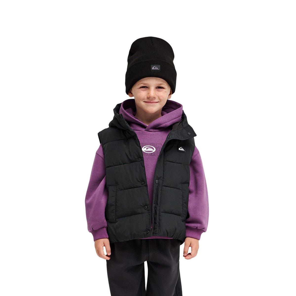 Veste sans manches chaude NOLLIE SLEEVELESS PUFF noir tarmac, QUIKSILVER
