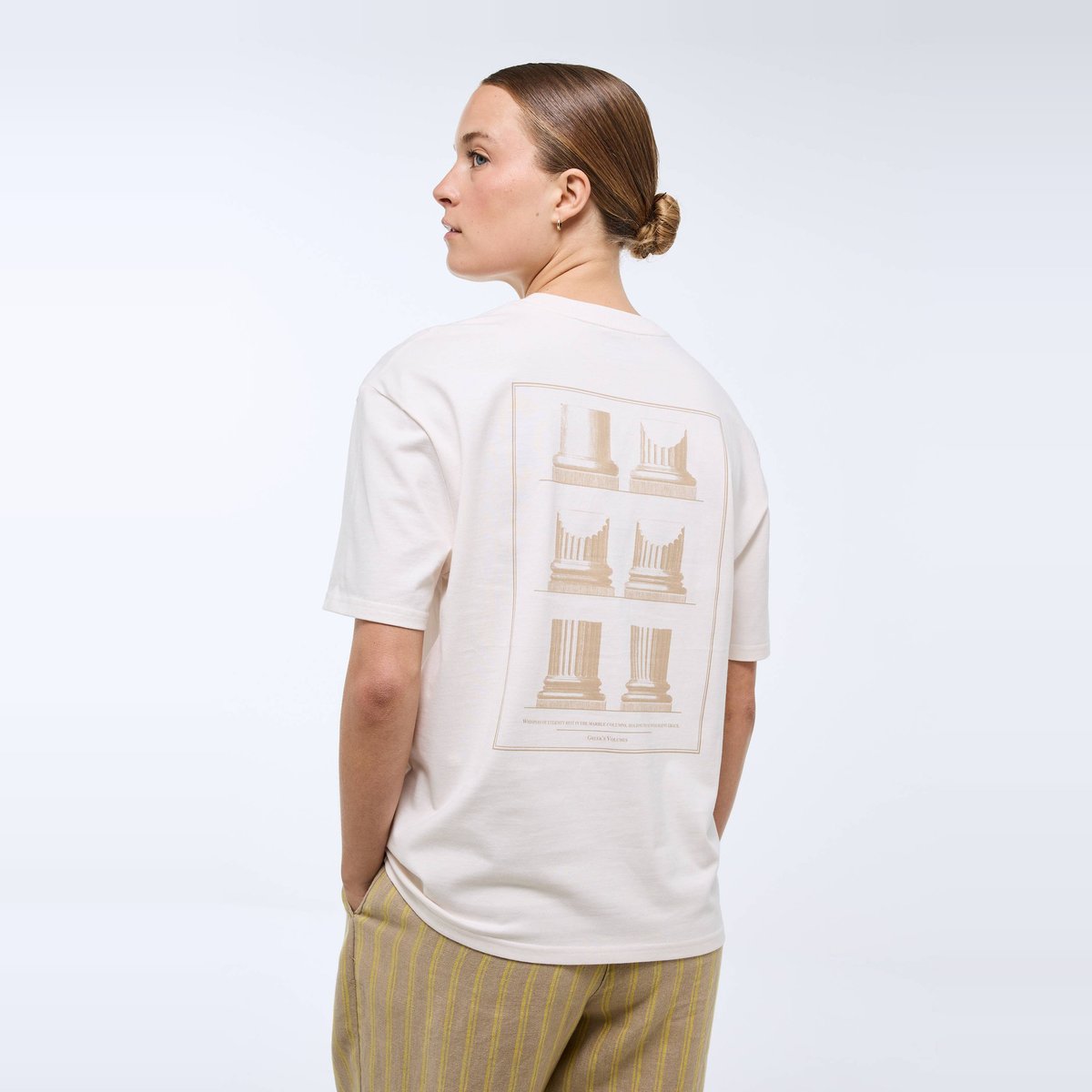 T-shirt à manches courtes imprimé au dos en coton BIO GOTS naturel, MONOPRIX
