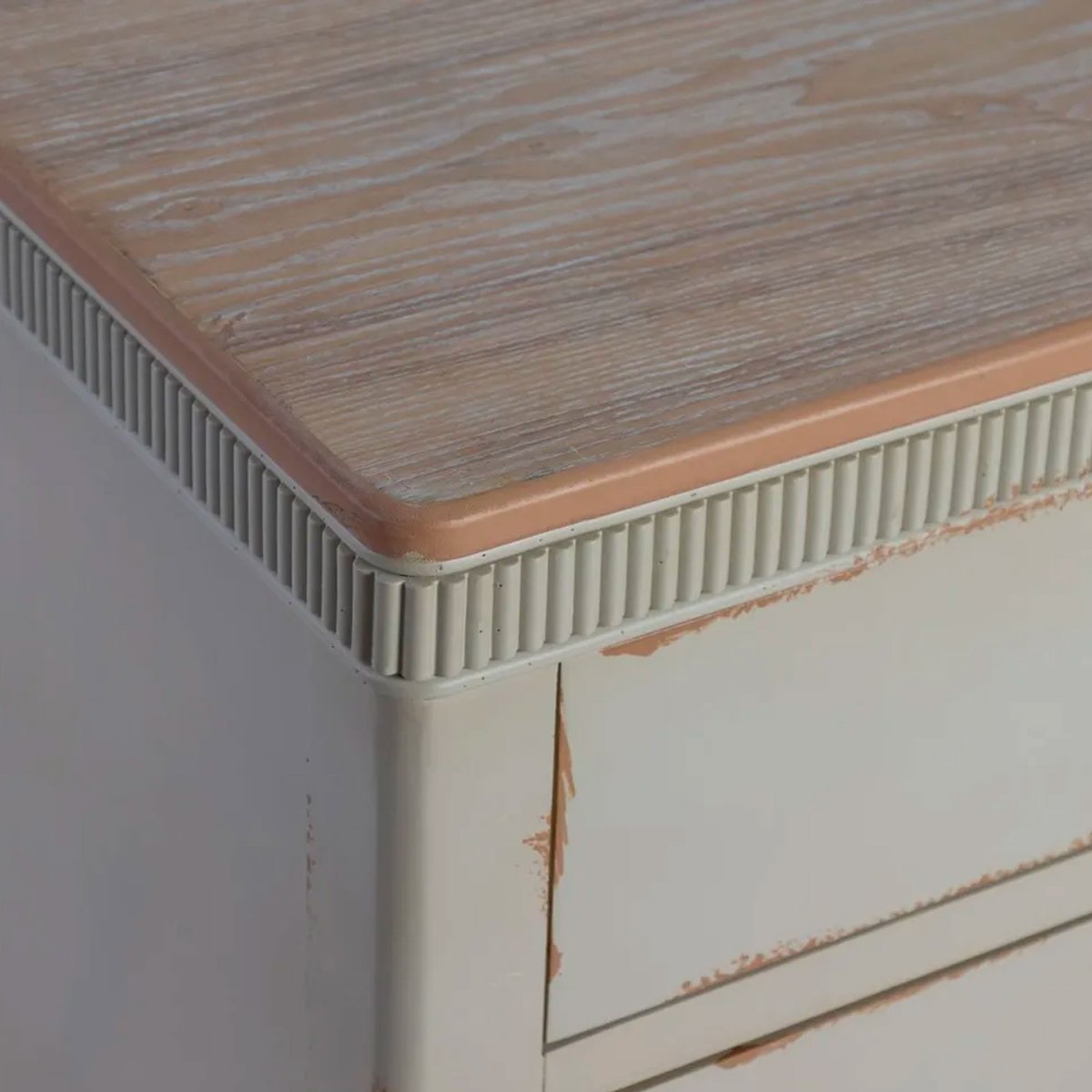 Commode classique 4 tiroirs bois beige crème 115x45x90cm beige, WADIGA