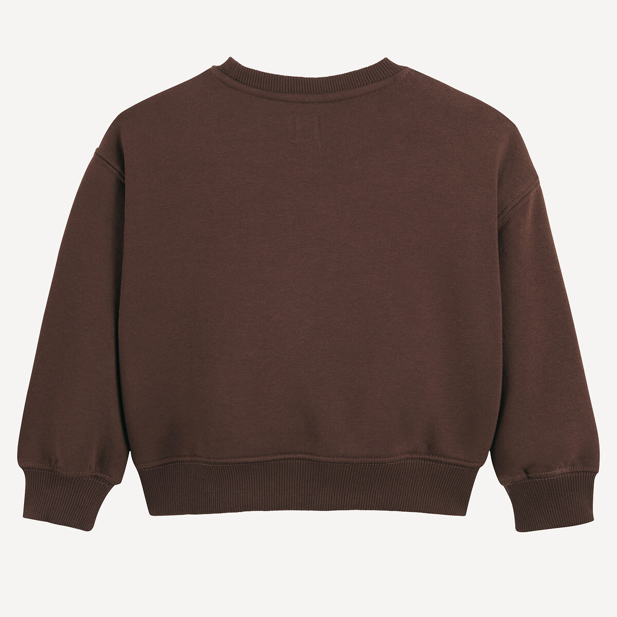 Sweat col rond en molleton, message Amore marron, LA REDOUTE COLLECTIONS