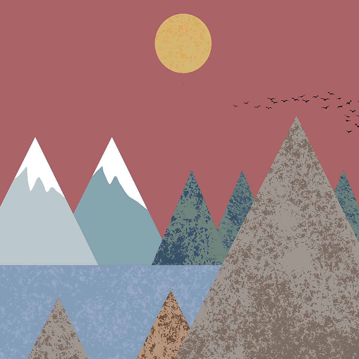 Tableau Soleil couchant tableau alu dibond, HEXOA
