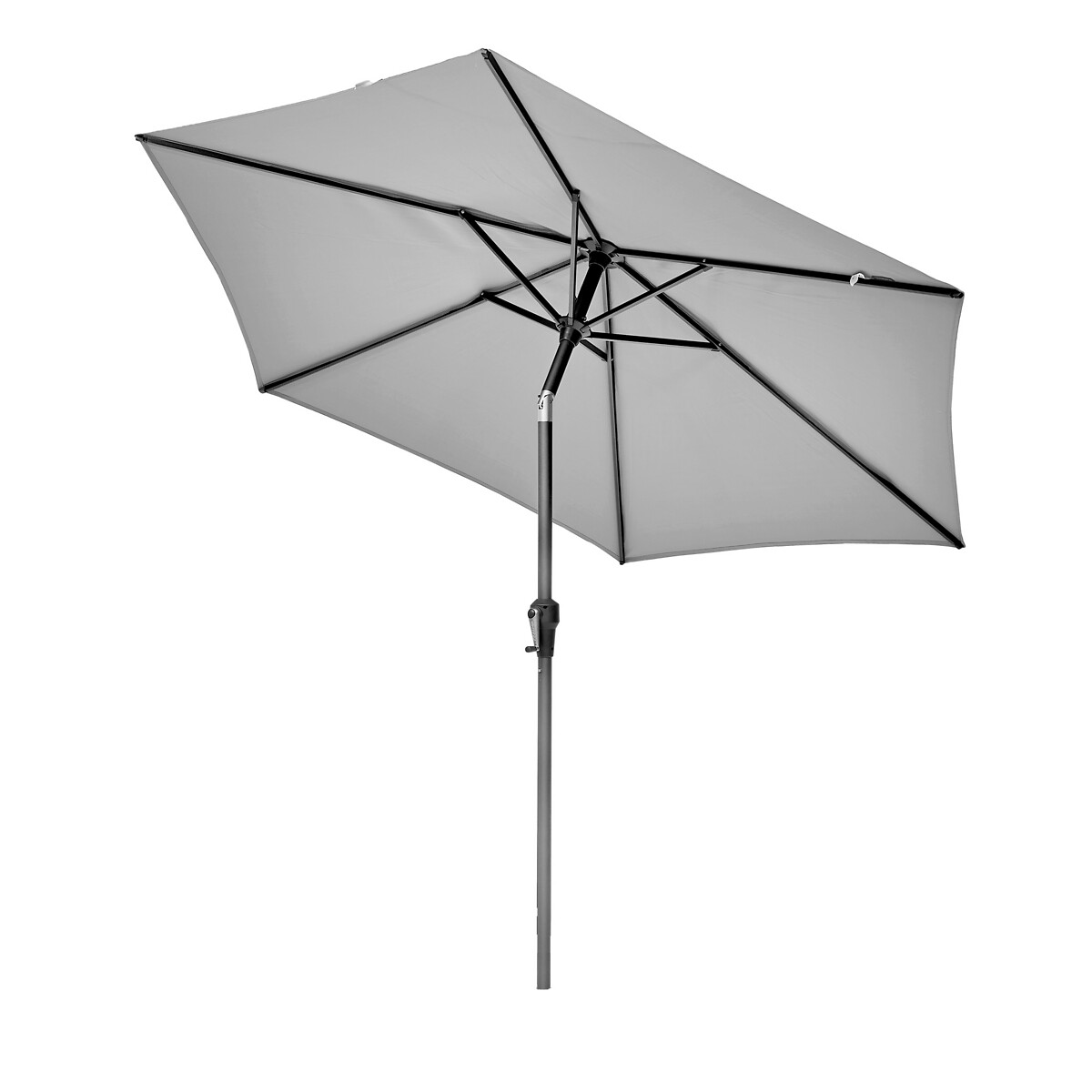 Seville Round Aluminium Garden Parasol 2.5m light grey, SO'HOME