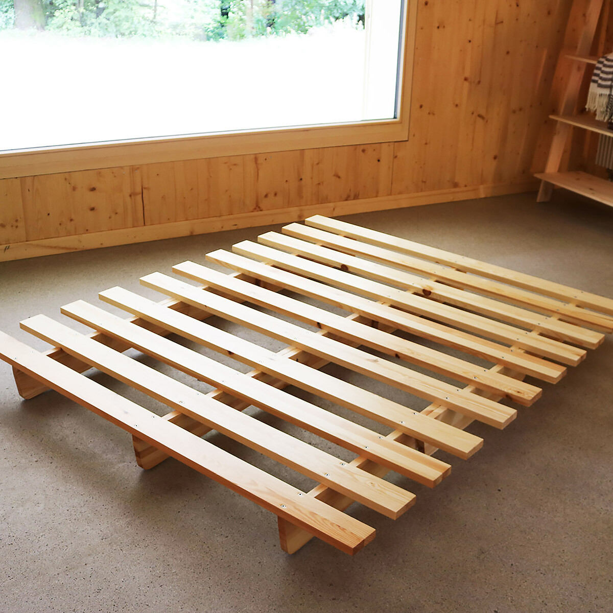 Holz Schlafsofa - Natur - 140X200 cm - zusammengebaut cremeweiss, EUROPE & NATURE