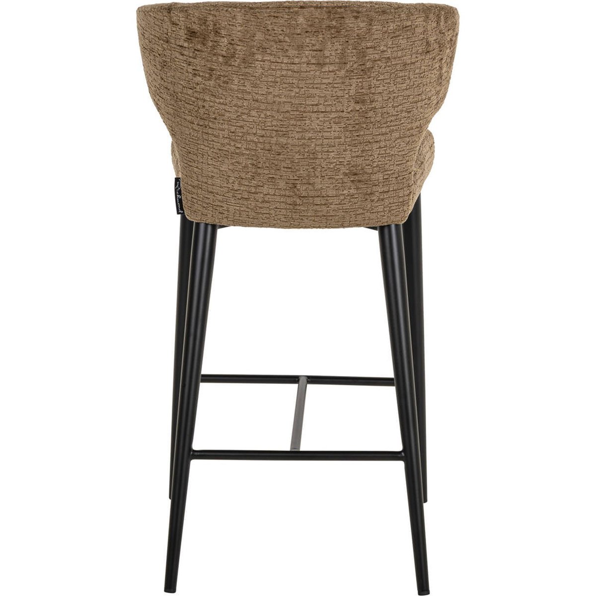 Tabouret de comptoir en tissu texturé brandy et noir, RECOLLECTION