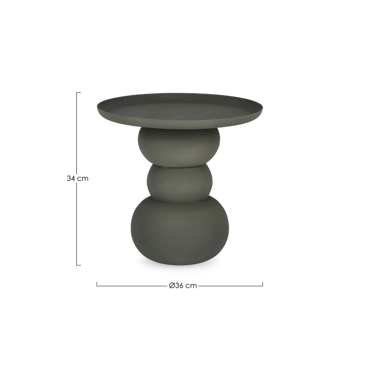 Table basse ronde design en métal coloré D41 - PILAR vert, HELLIN, DEPUIS 1862