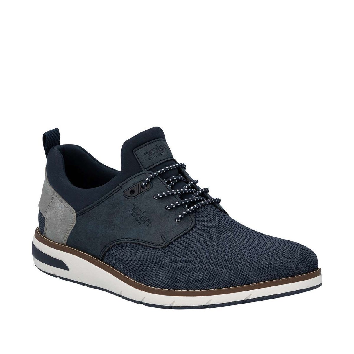 Sneakers bleu marine à talon plat avec une fermeture slip-on bicolore bleu foncé, RIEKER