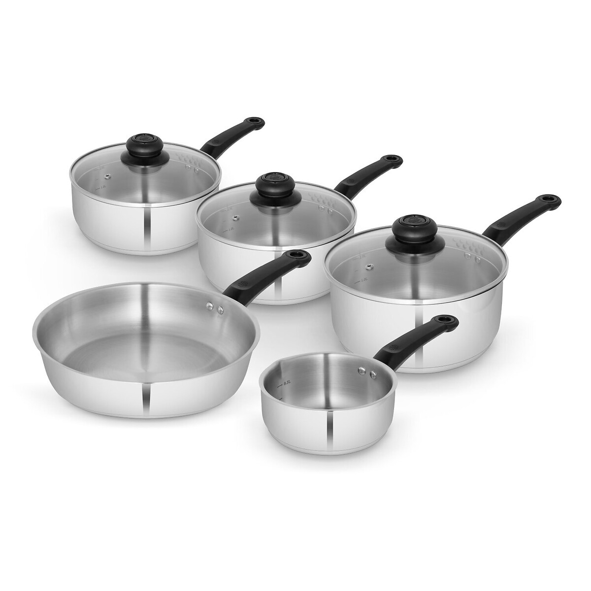 5-Piece Townhouse Cookware Set silver-coloured, SWAN