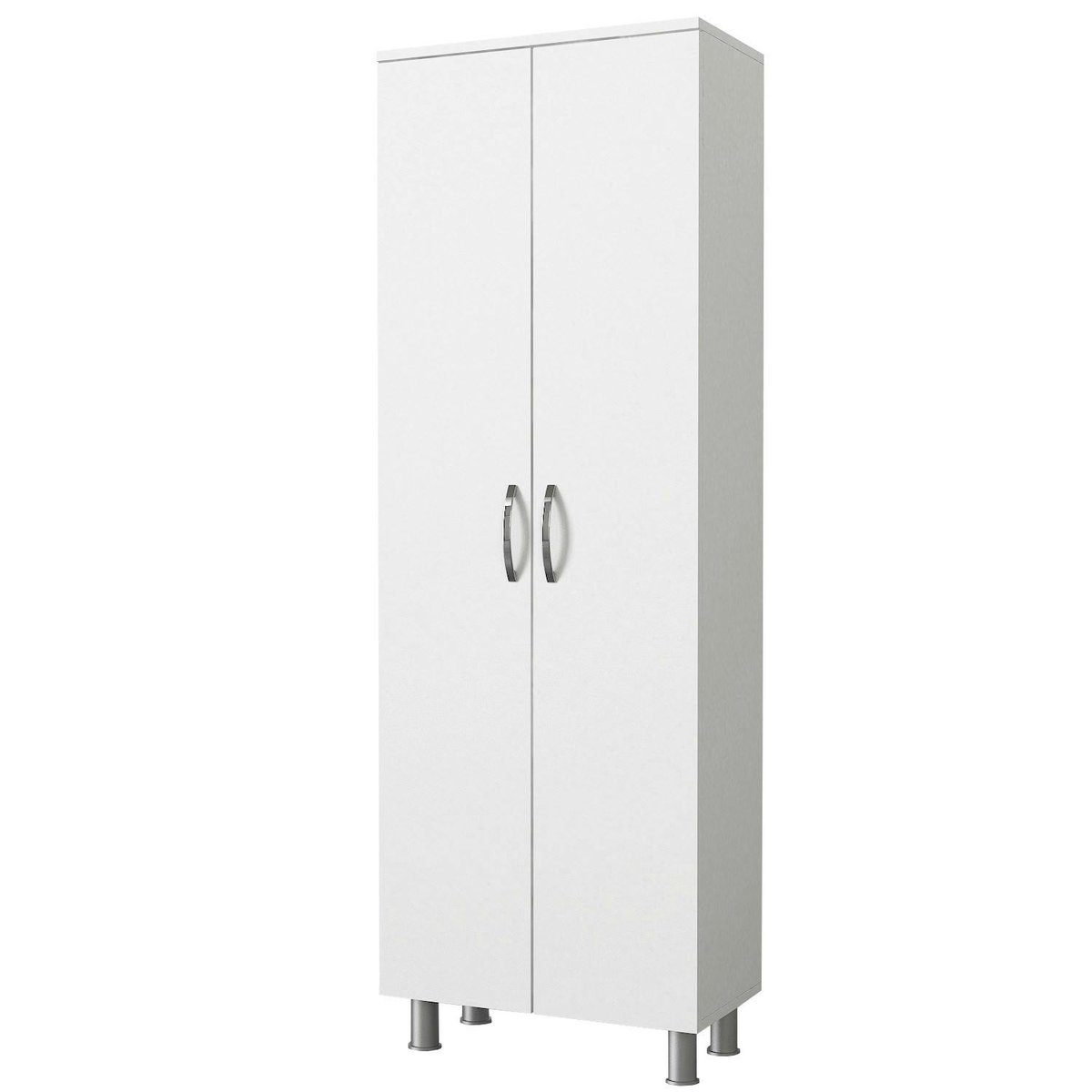 Meuble colonne salle de bains blanc 2 portes H 173, 6 cm JENA blanc, PIER IMPORT