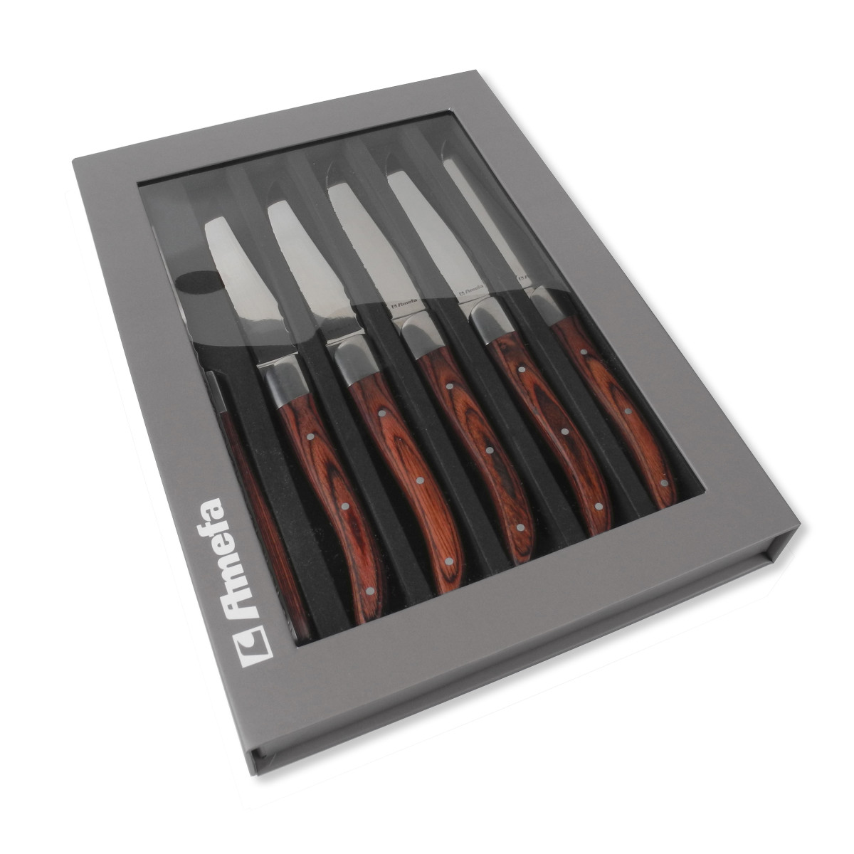 Coffret 6 couteaux steak - ROYAL STEAK gris, AMEFA
