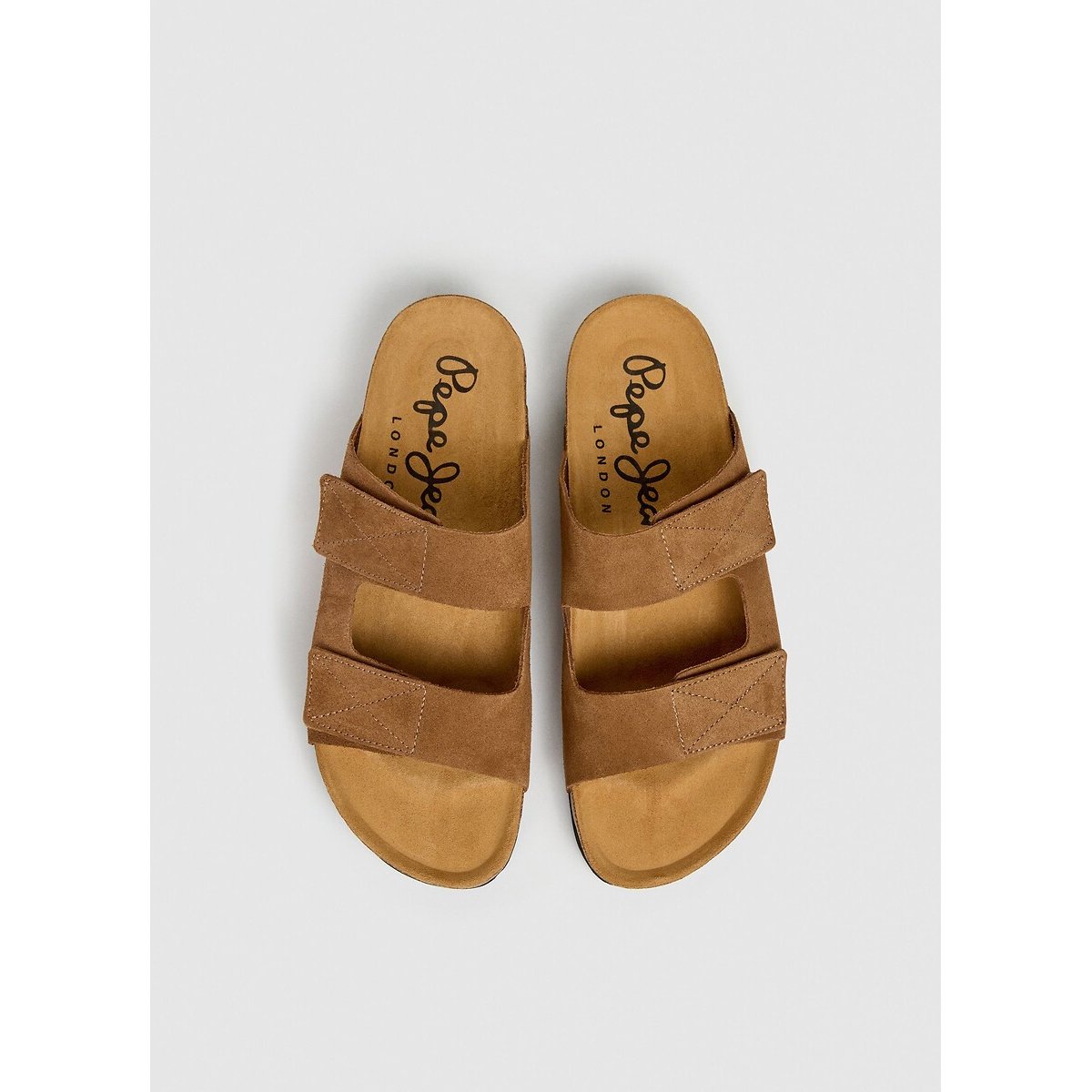 Muiltjes met dubbele band Antique cognac , PEPE JEANS