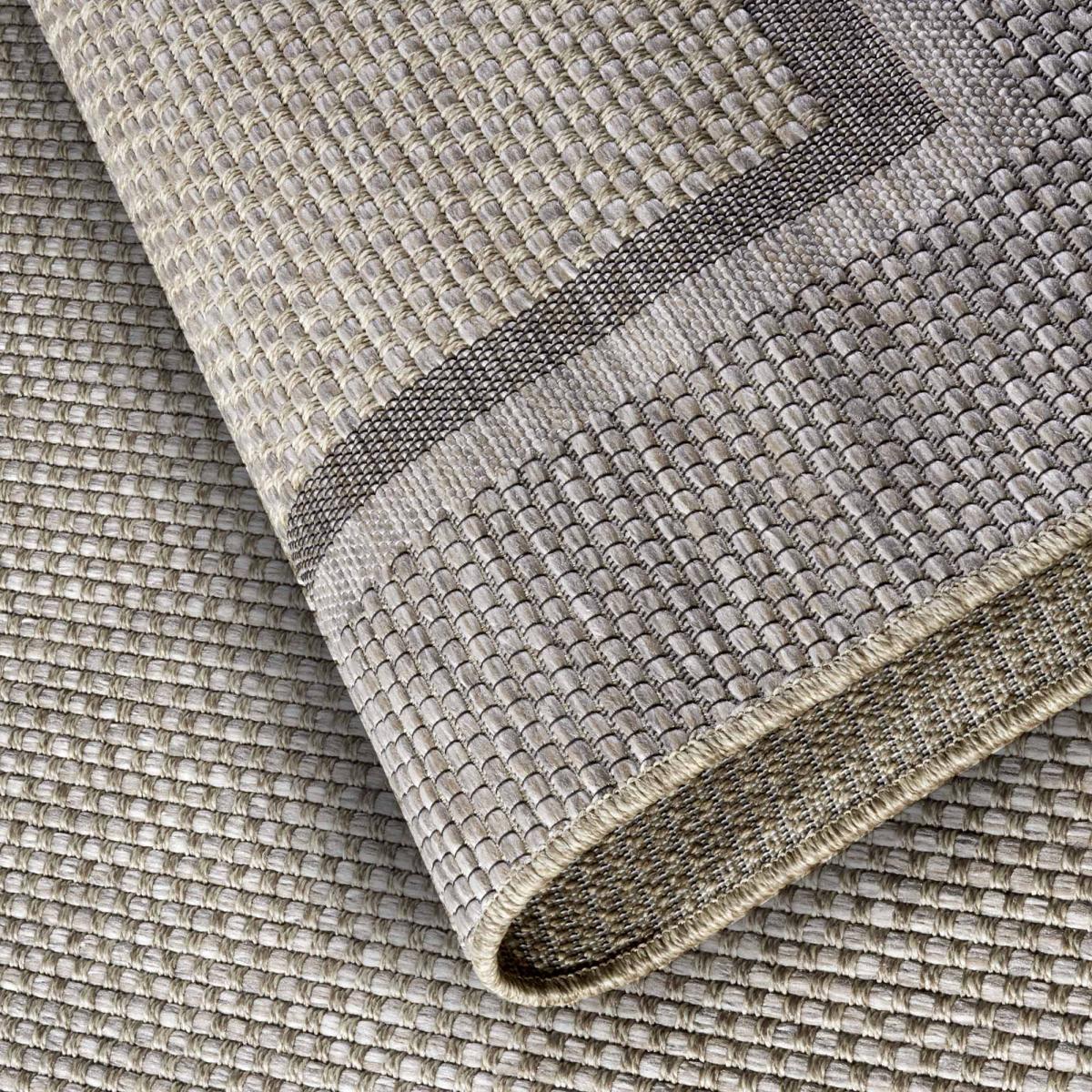 Tapis exterieur motif simple, LUITWIN, structure robuste taupe, UN AMOUR DE TAPIS