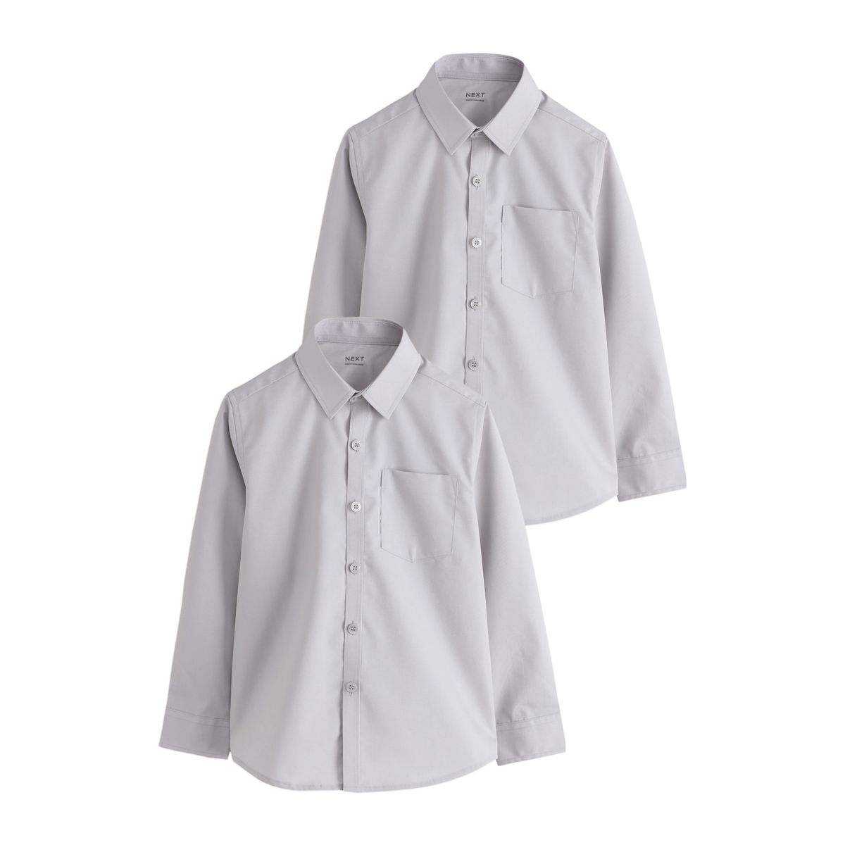 Chemise d'école à manches longues, lot de 2 gris, NEXT