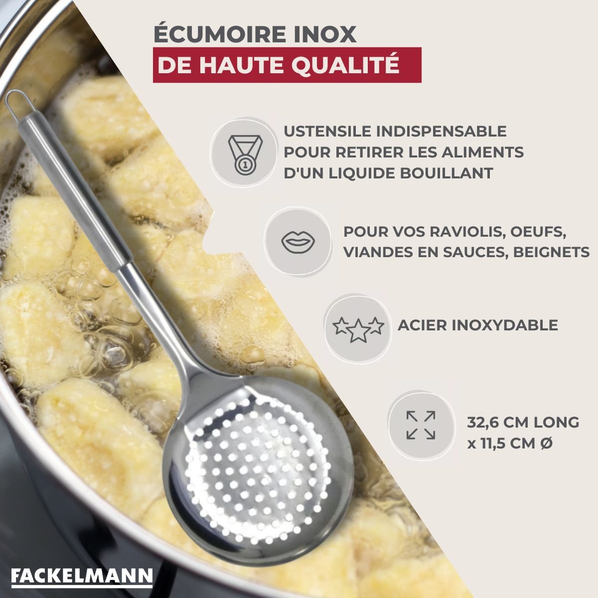 Ensemble de 2 Ecumoires en inox ELEMENTAL inox, FACKELMANN