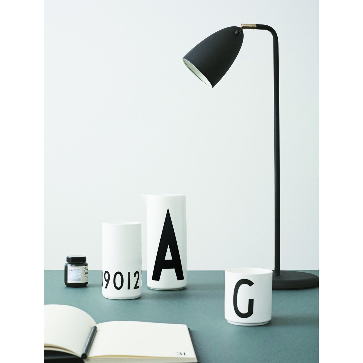 Mug en Porcelaine Blanc Personal A-Z w lettre noire, DESIGN LETTERS