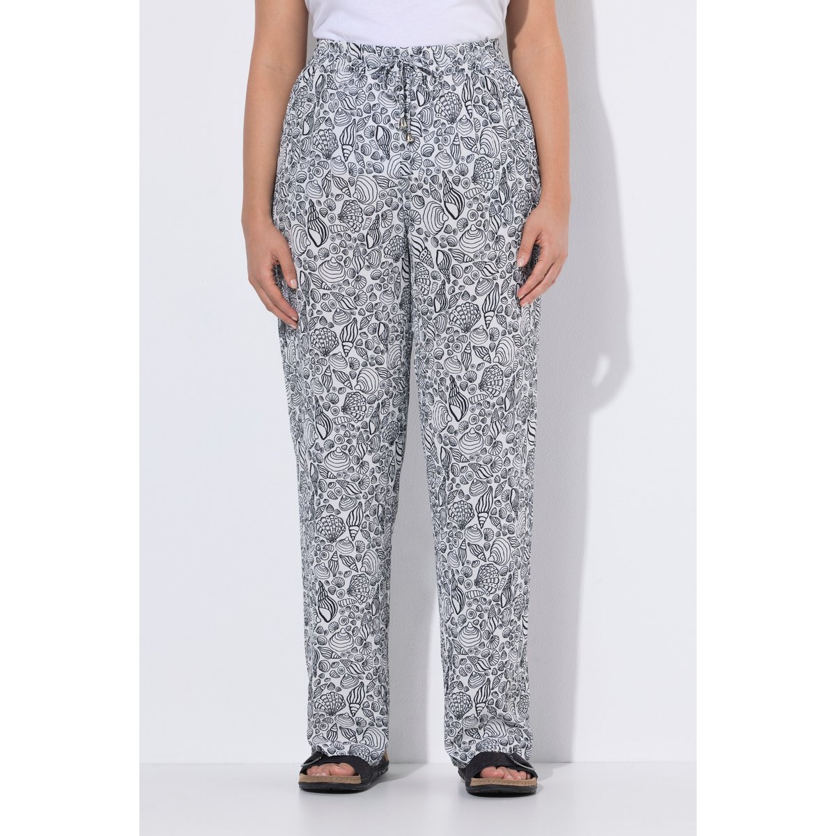 Pantalon Rose avec imprimé blanc cassé, ULLA POPKEN
