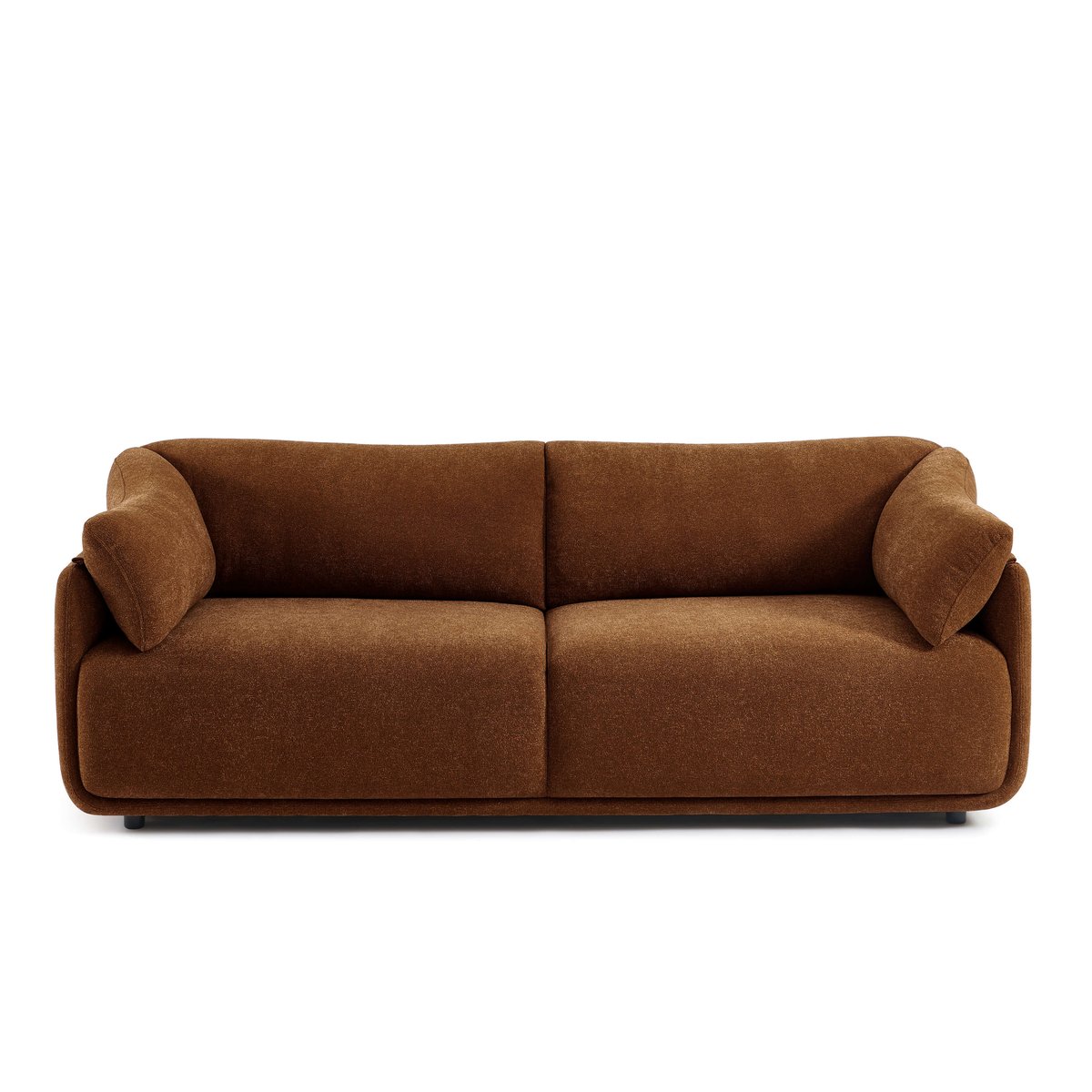 Canapé en tissu chenille tramé KURLY marron, SORELH