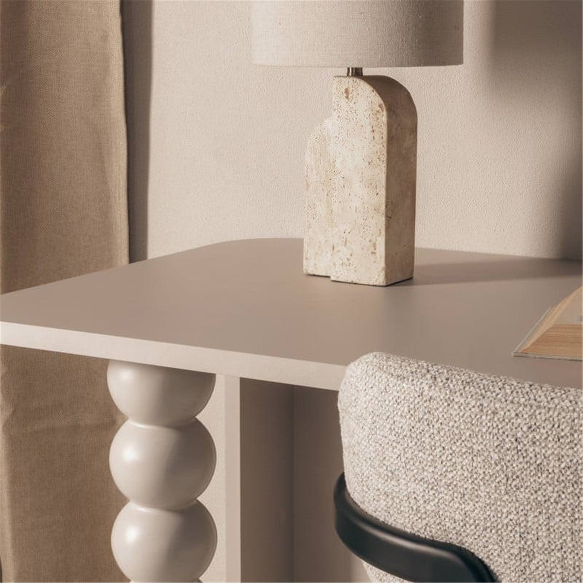 Bureau console bois pied sculptural cachemire, RECOLLECTION