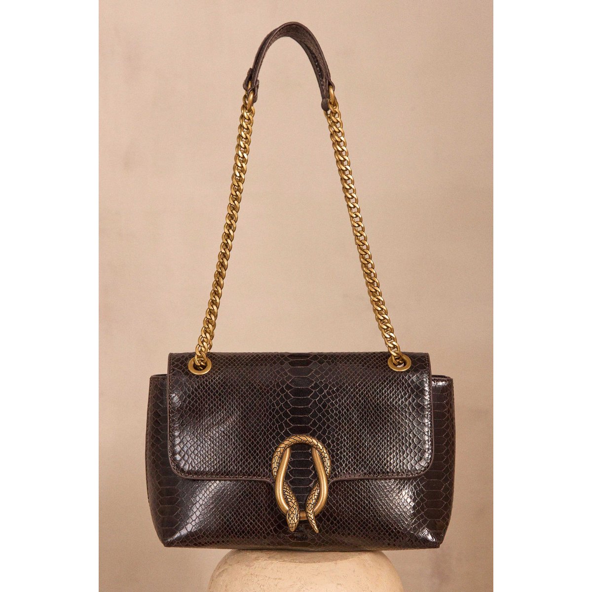 Sac en cuir LEON marron, Maison 123
