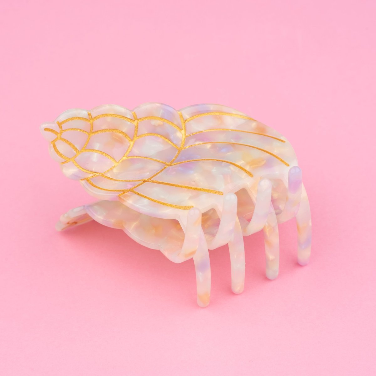 Pince à cheveux COQUILLAGE beige irisé, COUCOU SUZETTE
