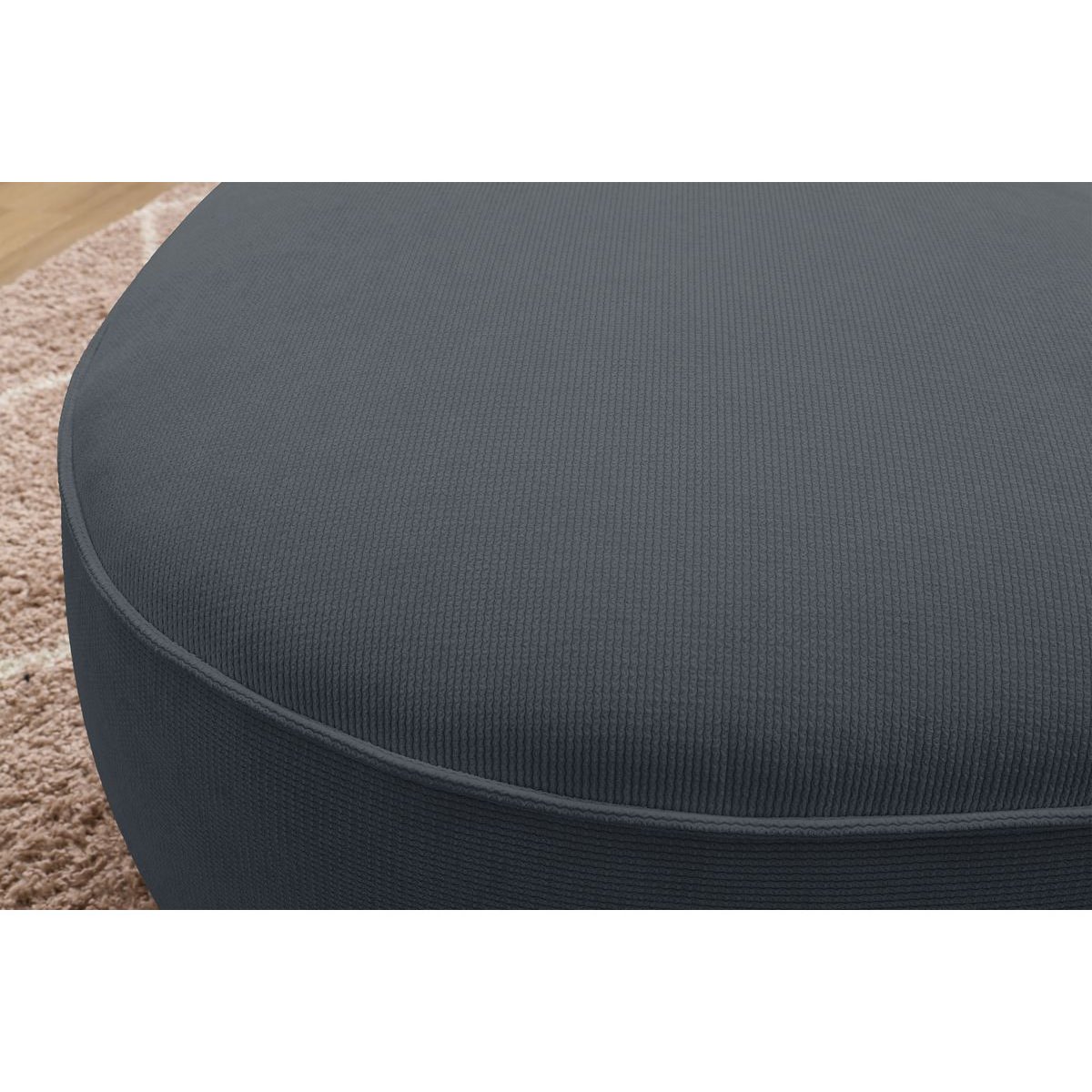 Pouf tissu texturé, SAINT-GERMAIN gris foncé, BOBOCHIC