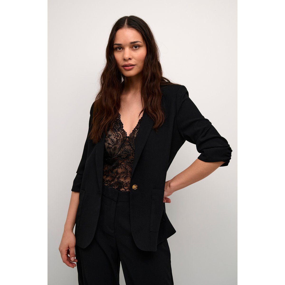 Blazer noir pitch black, CREAM