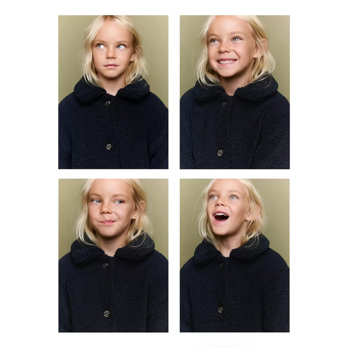 Manteau long en imitation mouton bleu marine, MANGO BABY