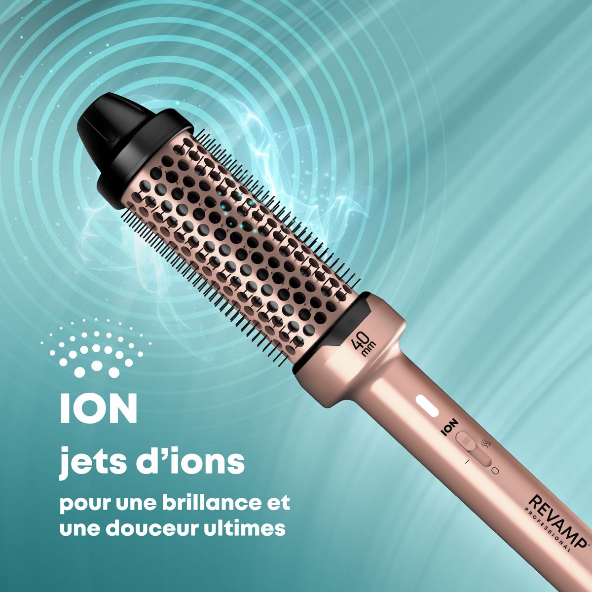 Brosse chauffante Volume et Vagues Progloss 40mm Or couleur unique, REVAMP