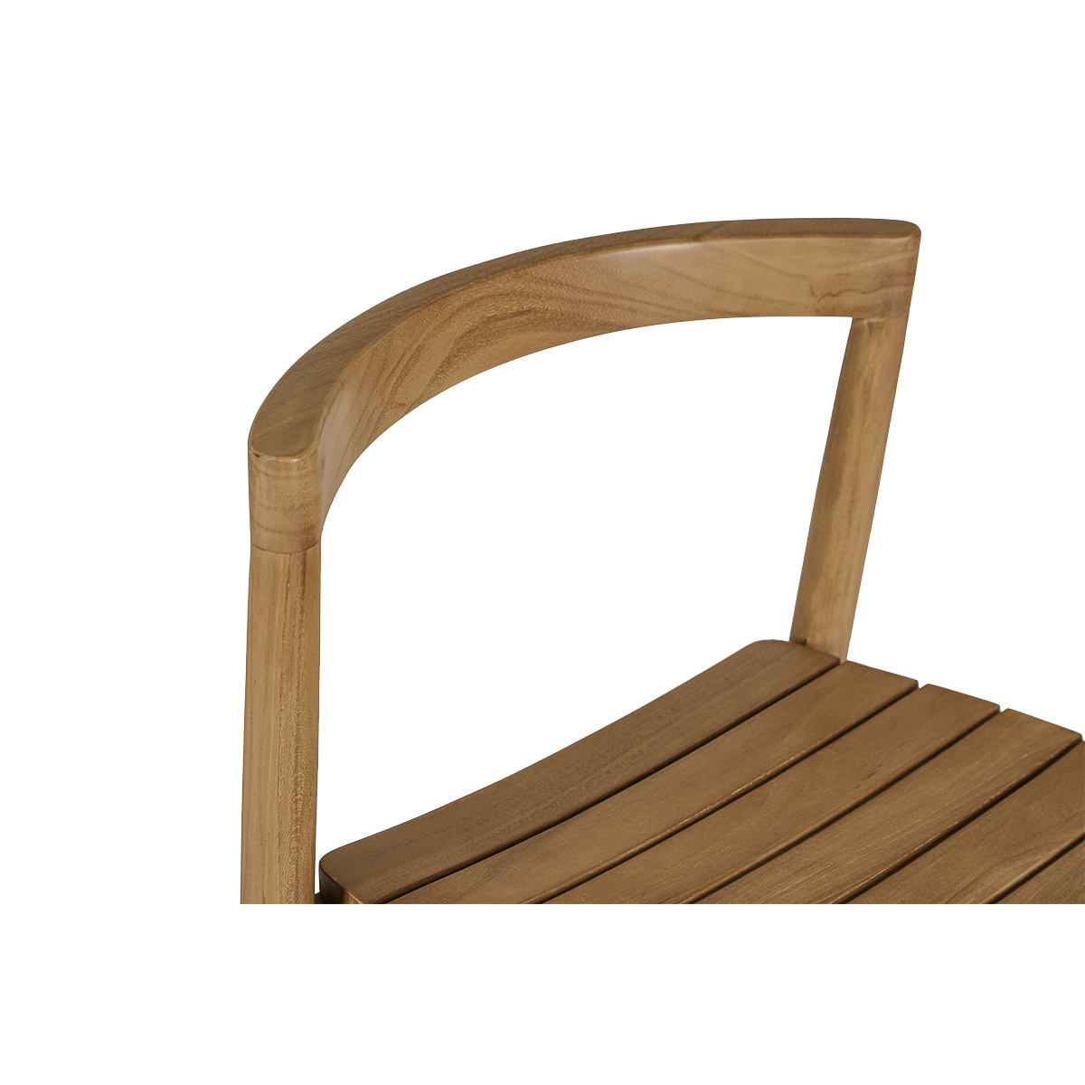 Tabourets de jardin empilables en bois teck massif H70 cm (lot de 2) OMBAK couleur unique, MILIBOO