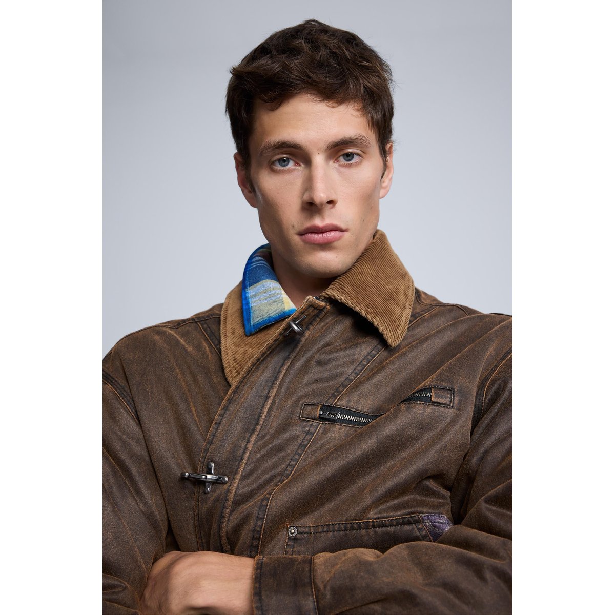 Veste matelassée effet cuir marron, DESIGUAL