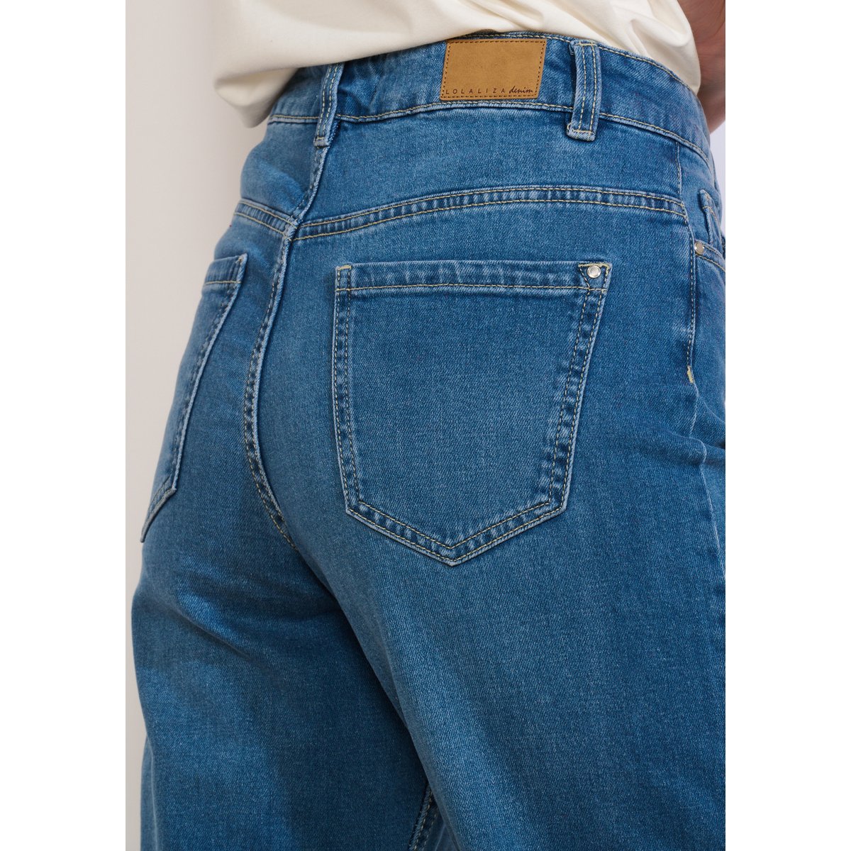 Jean large taille haute medium blue, LOLALIZA