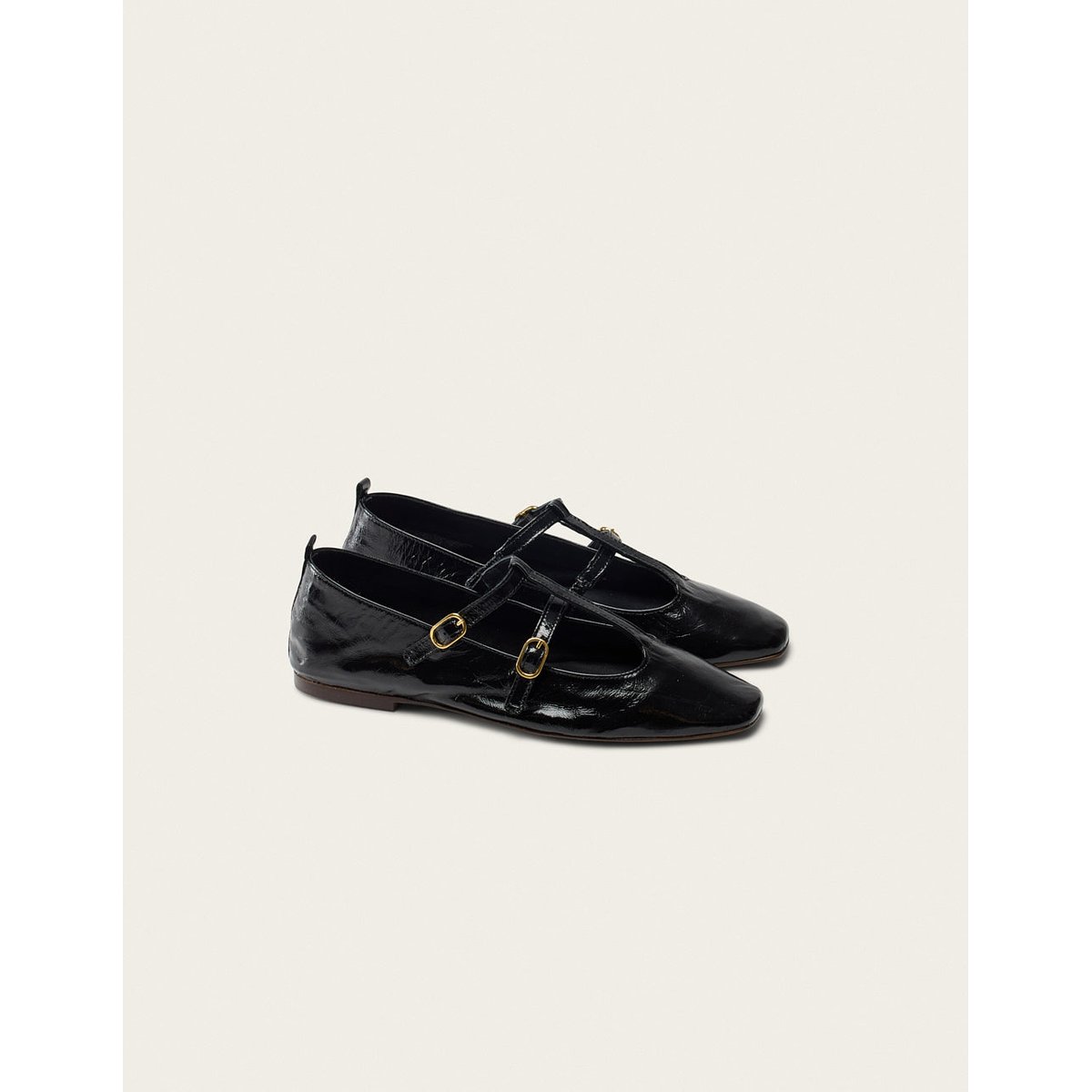 Ballerines SIRA cuir plissé noir, ODAJE