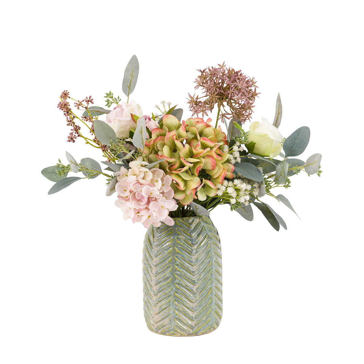 Hydrangea Arrangement in Ceramic Vase green, ÉDITÉ