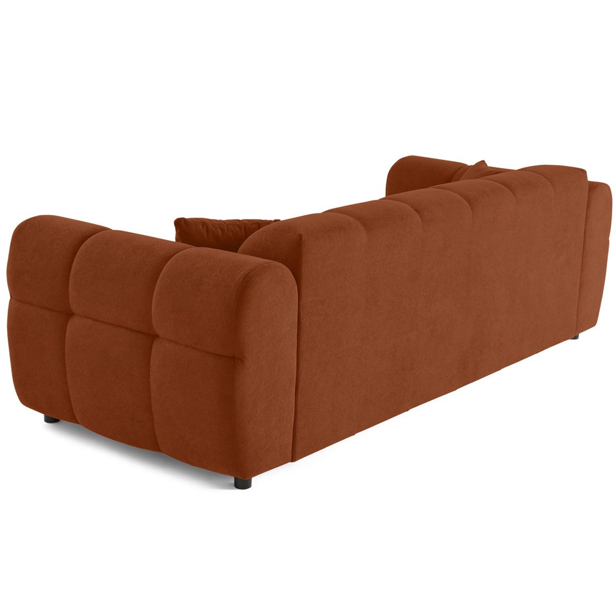 Canapé droit 3 places en tissu texturé, RAY rouille, BEST MOBILIER
