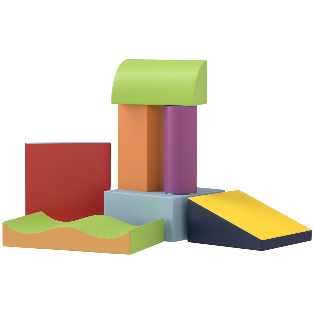 Ensemble de jeux souples pour enfants EPE vert, HOMCOM