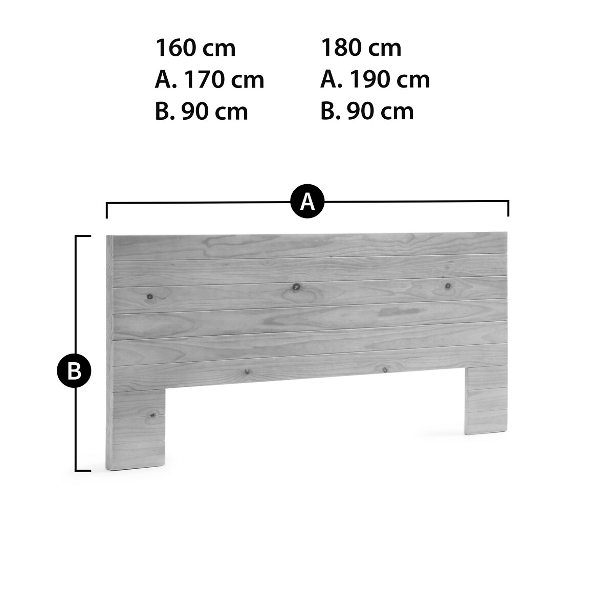 Jalun Brushed Solid Pine Headboard light wood, LA REDOUTE INTERIEURS