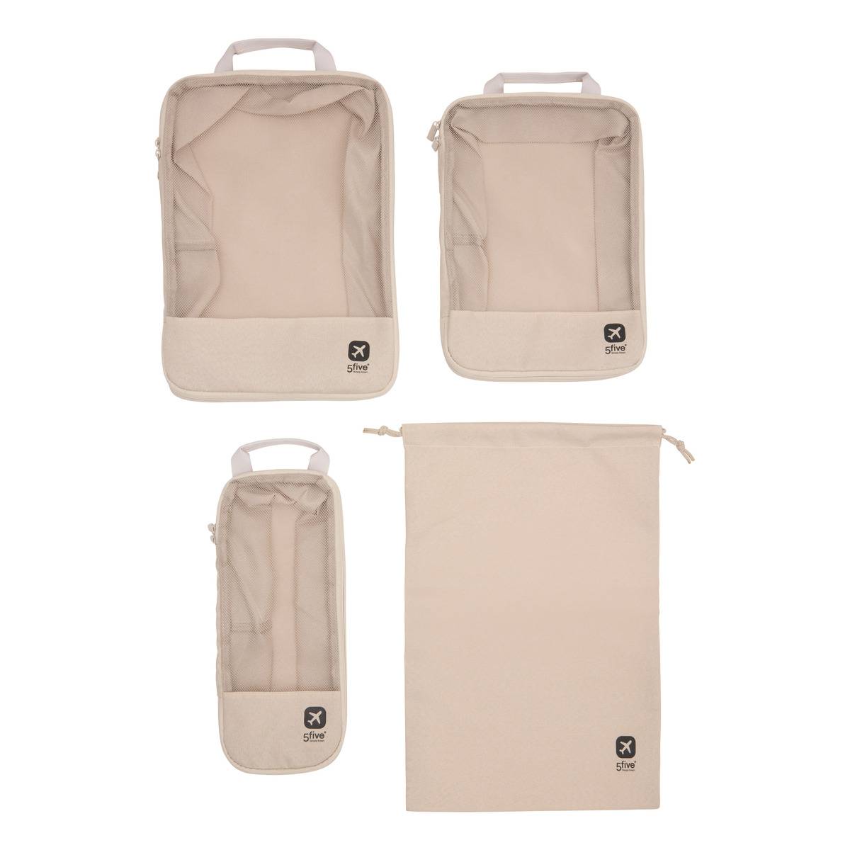 Set de 4 sacs compresseurs beige, 5FIVE SIMPLY SMART