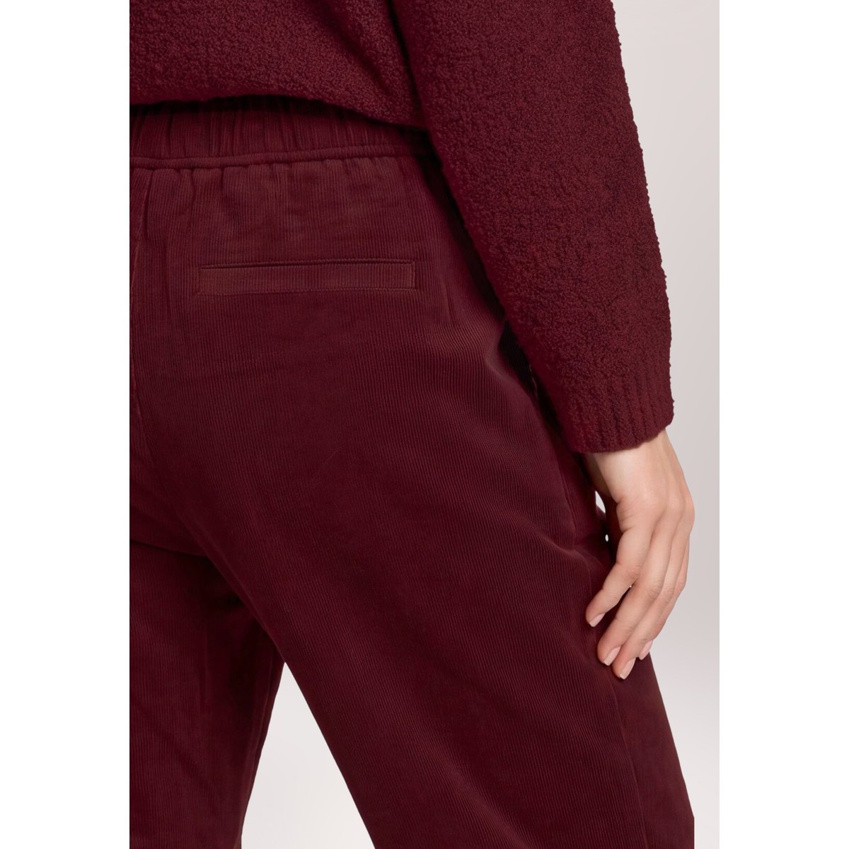 Pantalon casual à taille élastique fall burgundy, BETTY & CO