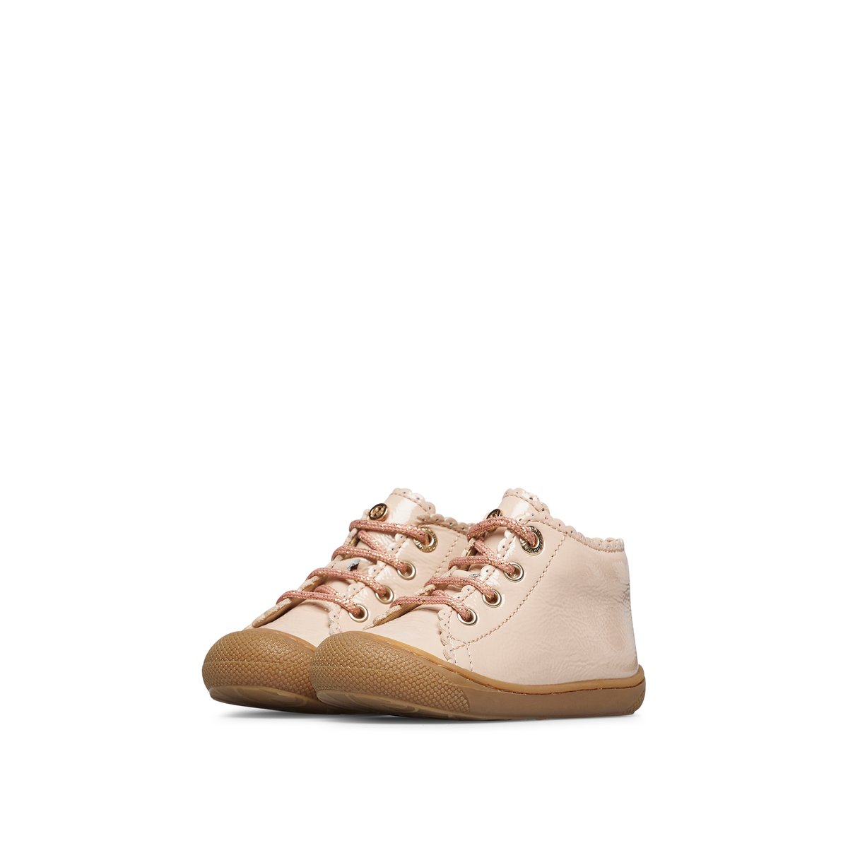 Chaussures premiers pas en vernis COTTINS rose poudré-, NATURINO