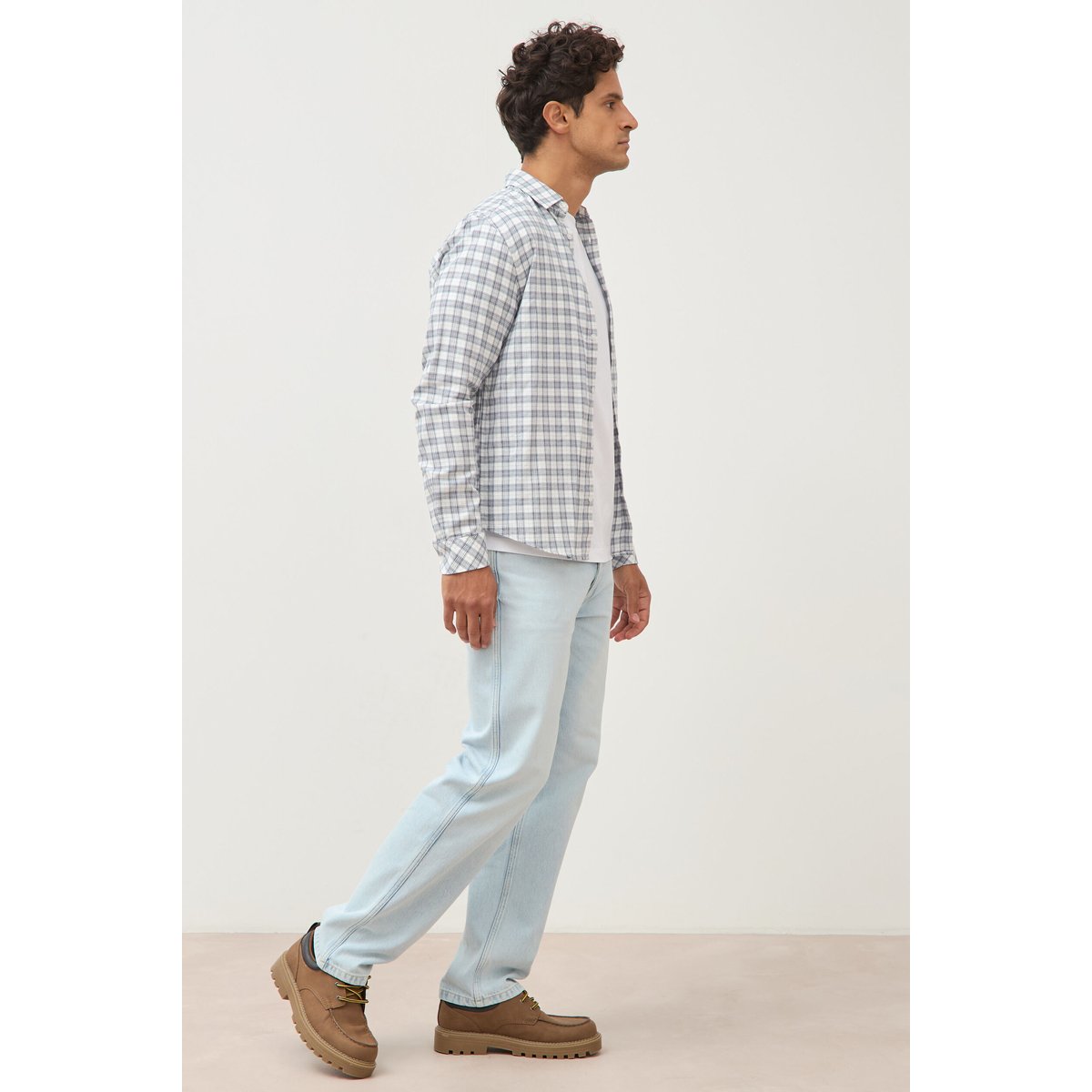 Chemise manches longues bleu foncé, BONOBO