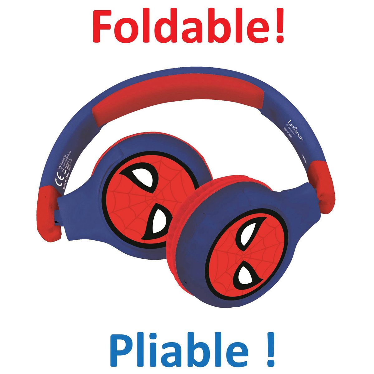 Casque 2 en 1 Bluetooth et Filaire SpiderMan bleu, LEXIBOOK