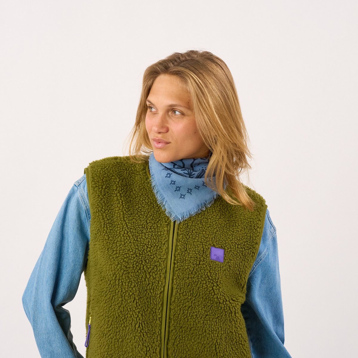 Petit foulard en laine SACHA bleu, BILLYBELT